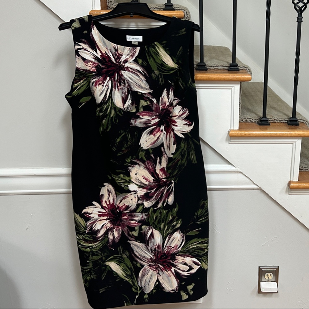 Calvin Klein Black Dress with Floral Print